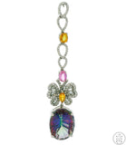 18k White Gold Butterfly Drop Pendant with Diamonds Sapphire and Quartz