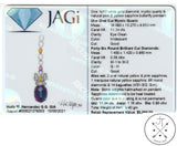 18k White Gold Butterfly Drop Pendant with Diamonds Sapphire and Quartz