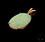 Antique 14k Yellow Gold Opal Pendant Certified