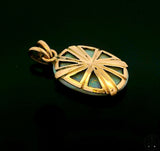 Antique 14k Yellow Gold Opal Pendant Certified