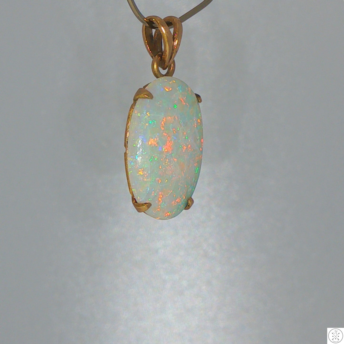 Antique 14k Yellow Gold Pendant with 2.5 carat Natural Opal