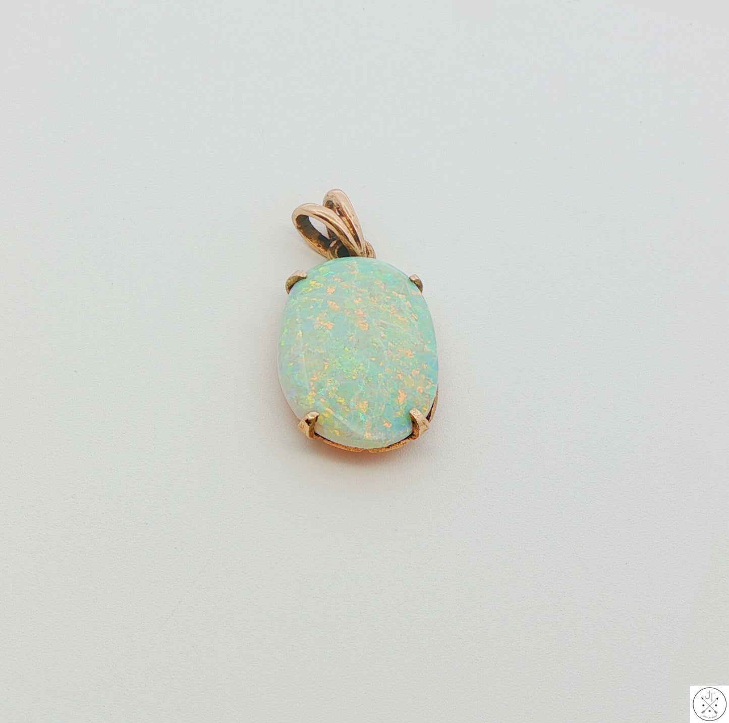 Antique 14k Yellow Gold Pendant with 2.5 carat Natural Opal