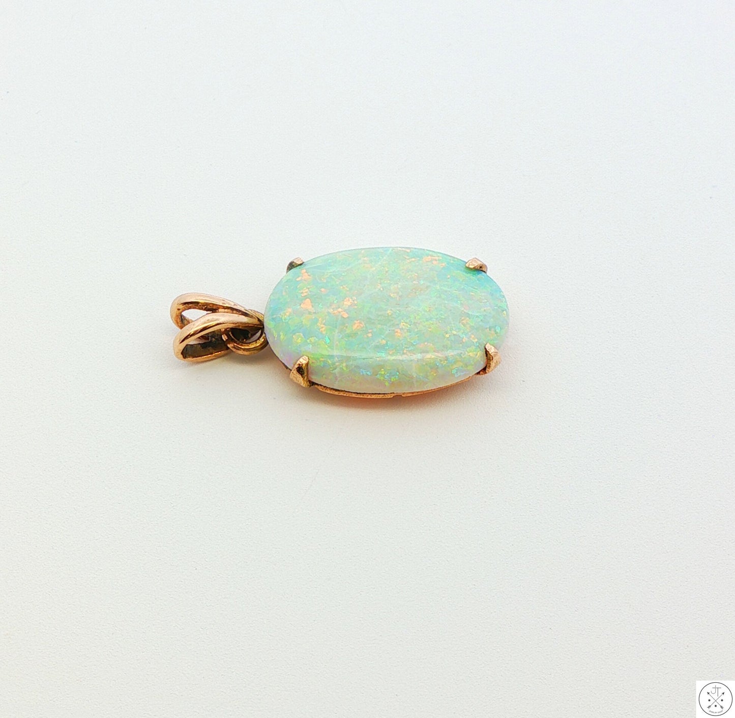 Antique 14k Yellow Gold Pendant with 2.5 carat Natural Opal