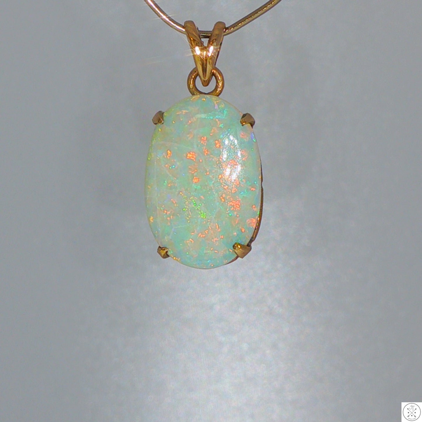 Antique 14k Yellow Gold Pendant with 2.5 carat Natural Opal