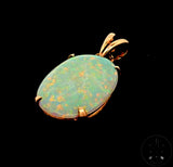 Antique 14k Yellow Gold Opal Pendant Certified