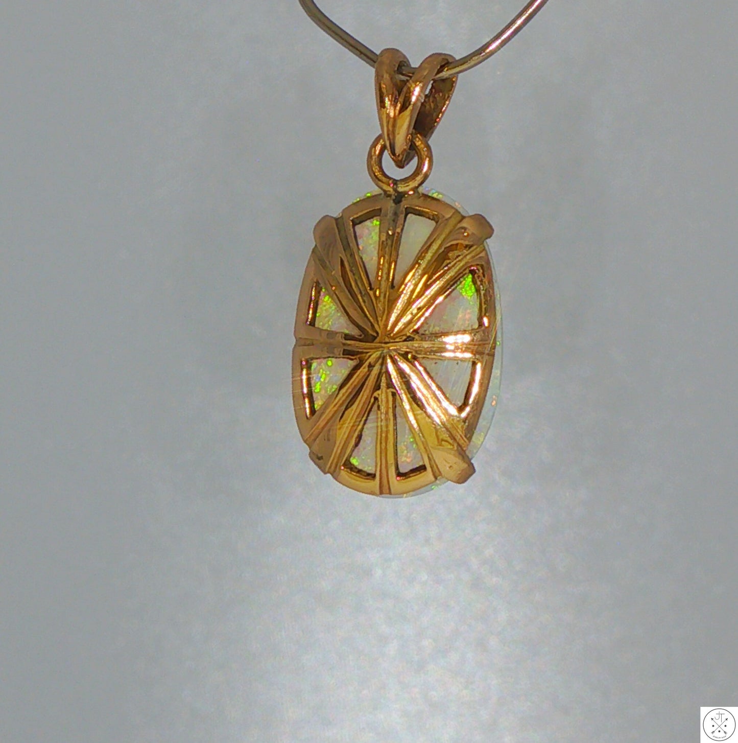 Antique 14k Yellow Gold Pendant with 2.5 carat Natural Opal