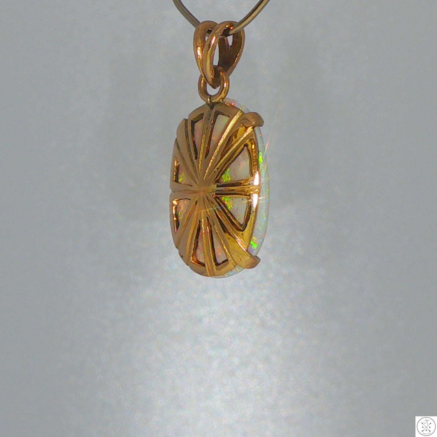 Antique 14k Yellow Gold Pendant with 2.5 carat Natural Opal