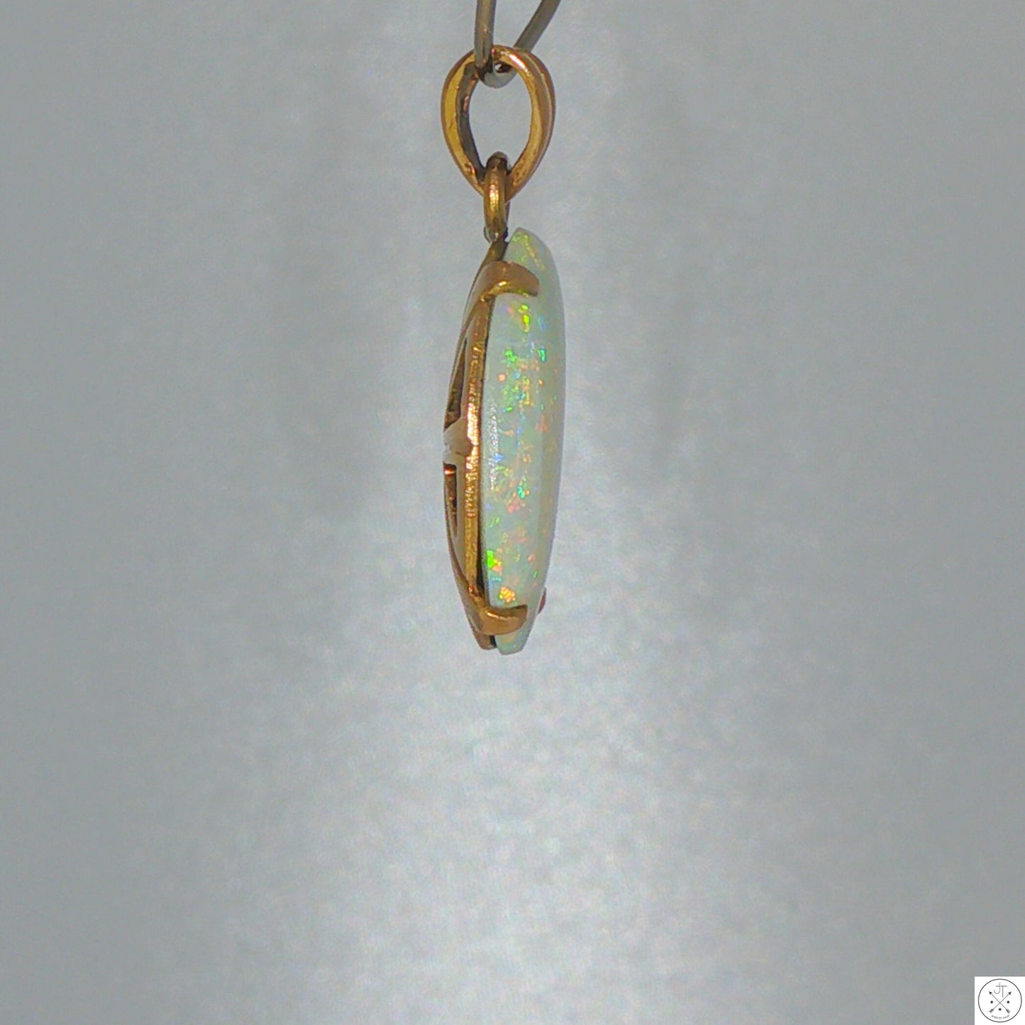 Antique 14k Yellow Gold Pendant with 2.5 carat Natural Opal