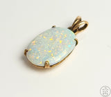 Antique 14k Yellow Gold Opal Pendant Certified