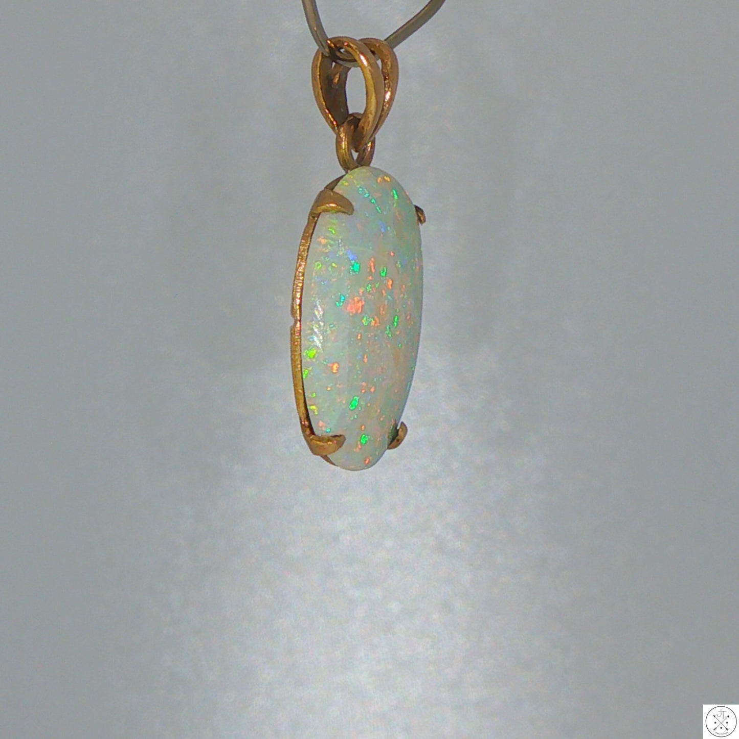 Antique 14k Yellow Gold Pendant with 2.5 carat Natural Opal