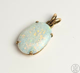 Antique 14k Yellow Gold Opal Pendant Certified