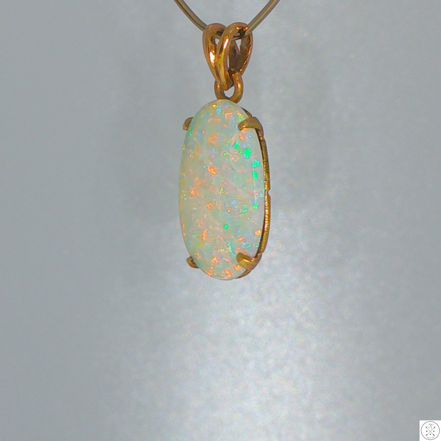 Antique 14k Yellow Gold Pendant with 2.5 carat Natural Opal