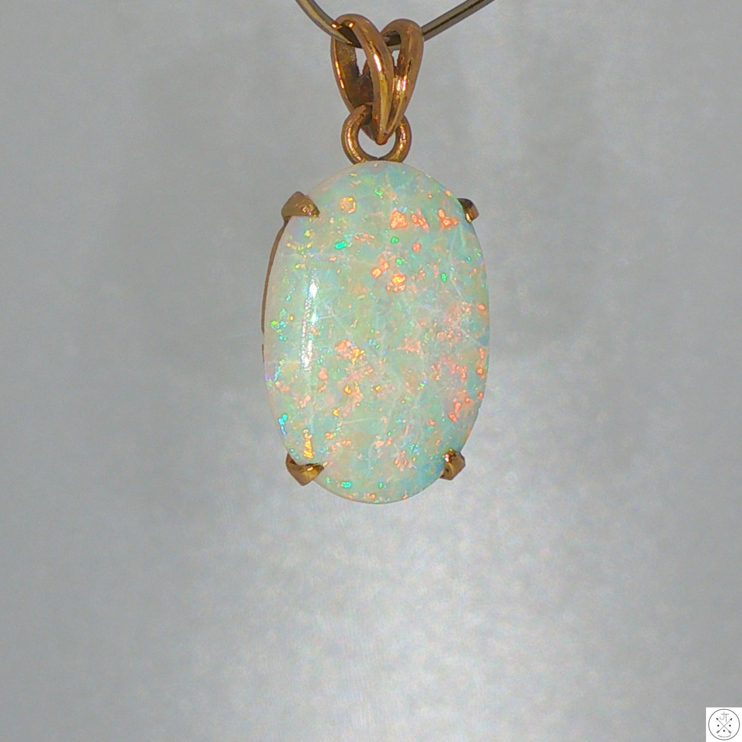Antique 14k Yellow Gold Pendant with 2.5 carat Natural Opal
