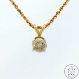 14k Yellow Gold Diamond Drop Pendant Necklace 20 inch