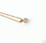 14k Yellow Gold Diamond Drop Pendant Necklace 20 inch