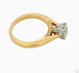 14k Yellow Gold Accented Solitaire Ring with 1.15 ctw Natural Diamonds Size 6