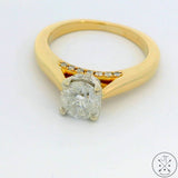 14k Yellow Gold Accented Solitaire Engagement Ring with Diamonds Size 6