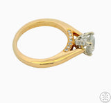 14k Yellow Gold Accented Solitaire Engagement Ring with Diamonds Size 6