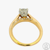 14k Yellow Gold Accented Solitaire Engagement Ring with Diamonds Size 6