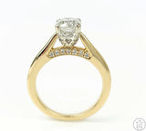 14k Yellow Gold Accented Solitaire Engagement Ring with Diamonds Size 6