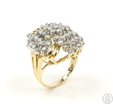14k Yellow Gold Cluster Ring with 2 ctw Diamonds Size 6.5