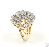14k Yellow Gold Cluster Ring with 2 ctw Diamonds Size 6.5