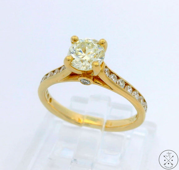 14k Yellow Gold Engagement Ring with 1 ctw Diamonds Size 4.75