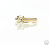 14k Yellow Gold Engagement Ring with 1 ctw Diamonds Size 4.75