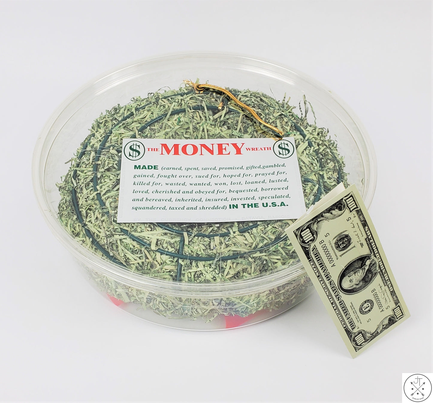 Wholesale Shredded Money Christmas Wreath 8.5 Inch 24 Pack Bulk Cash Shreds