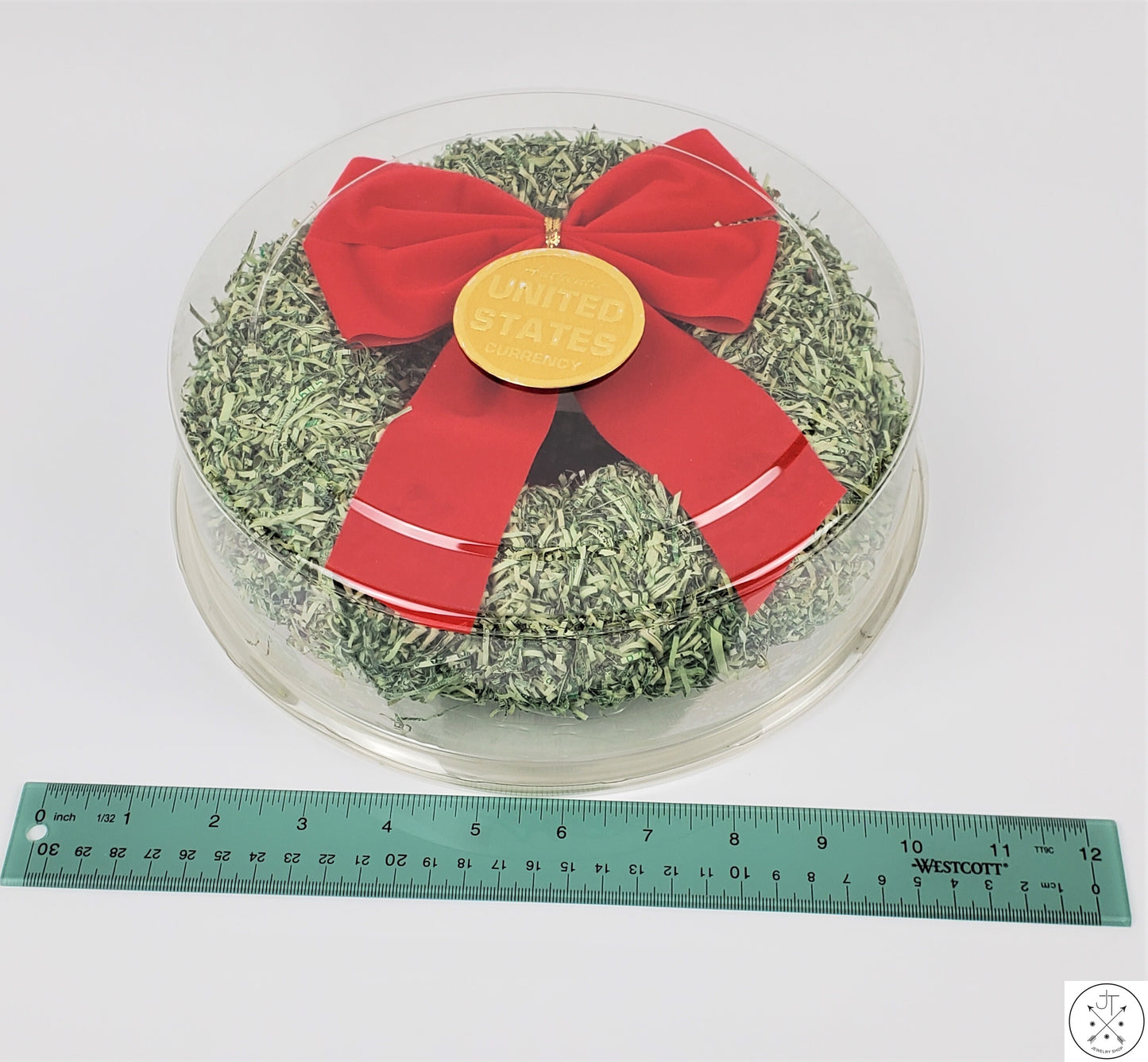 Wholesale Shredded Money Christmas Wreath 8.5 Inch 24 Pack Bulk Cash Shreds