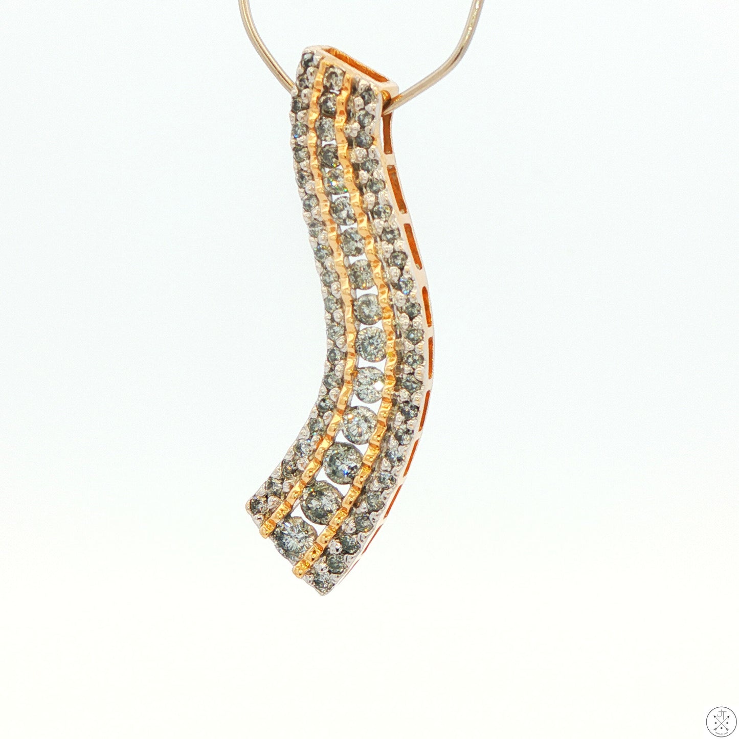 Vintage 10k Yellow Gold Journey Pendant with .85 ctw Natural Diamonds