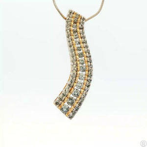 Vintage 10k Yellow Gold Journey Pendant with .85 ctw Natural Diamonds
