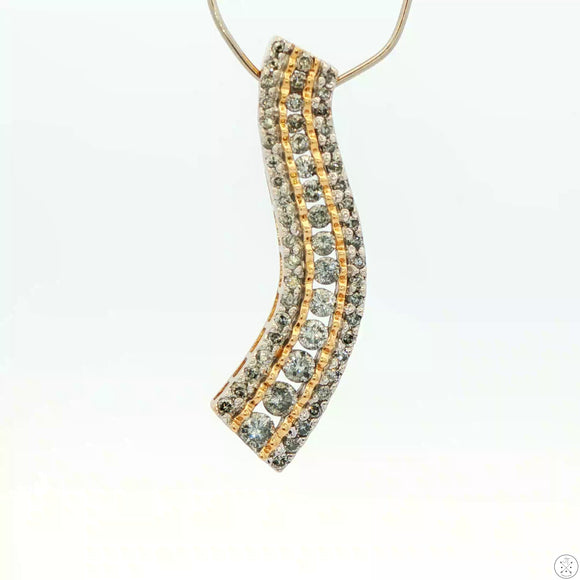 Vintage 10k Yellow Gold Journey Pendant with .85 ctw Natural Diamonds