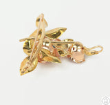 Vintage 14k Yellow and Rose Gold Multi Flower Pendant Brooch Certified