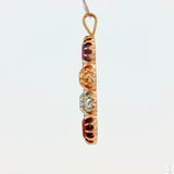 Vintage 14k Yellow Gold Pendant with Natural Garnet Aquamarine and Citrine