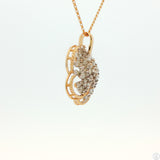 Vintage 14k Yellow Gold Cluster Pendant Necklace 1.75 ctw Diamonds 16 inch