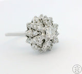 14k White Gold Cluster Ring with 1 ctw Diamonds Size 5.25