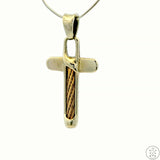 Vintage 14k White and Yellow Gold Cross Pendant Italy