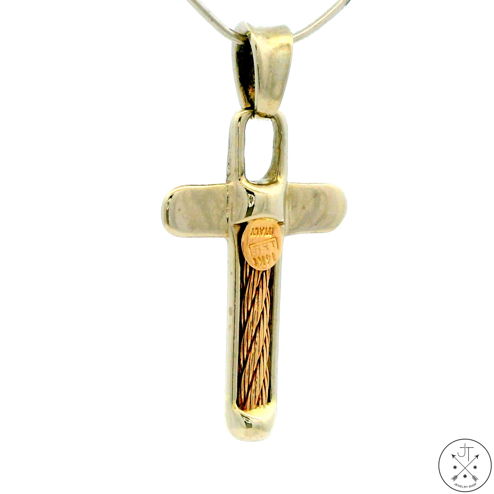 Sale 14K Italy Yellow Gold Cross Pendant