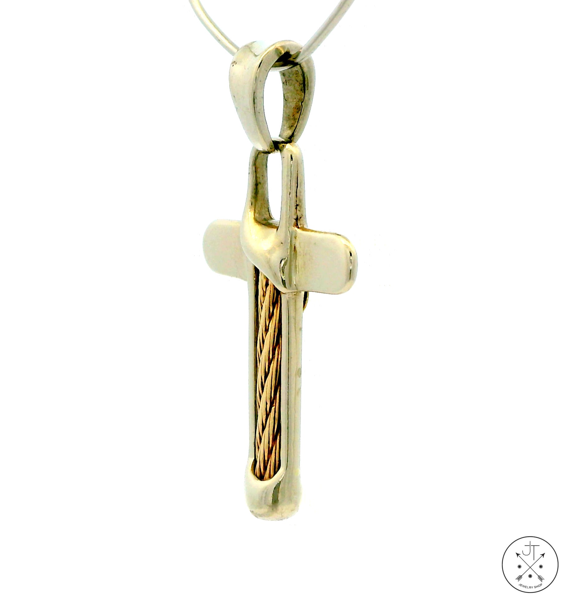 14k purchases yellow gold vintage cross pendant