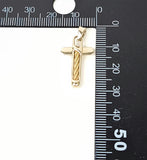 Vintage 14k White and Yellow Gold Cross Pendant Italy