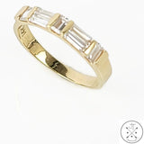 14k Yellow Gold Band with Cubic Zirconia Size 6
