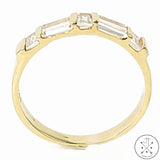 14k Yellow Gold Band with Cubic Zirconia Size 6