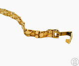 14k Yellow Gold Nugget Style Bracelet 7.25 Inch Hidden Clasp