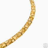 14k Yellow Gold Nugget Style Bracelet 7.25 Inch Hidden Clasp