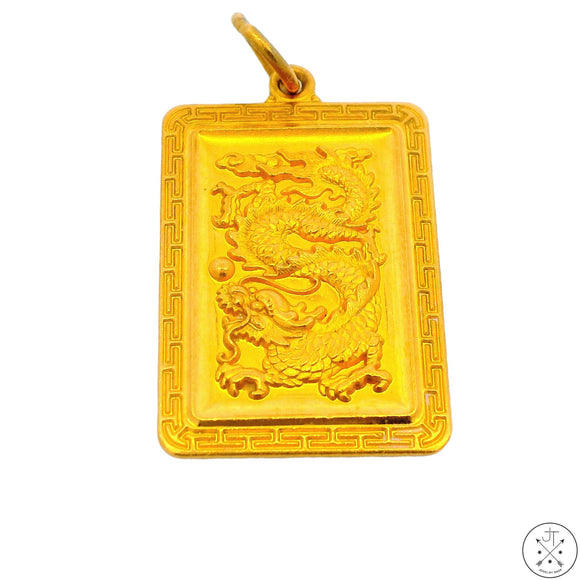 1976 24k .999 Gold Year of the Dragon Pendant Vintage China Collectible Medallion