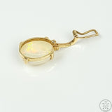 14k Yellow Gold Pendant with 3.5 Carat Opal and Diamond