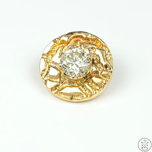 Vintage 14k Yellow Gold Pendant with .78 Carat Diamond Nugget Style