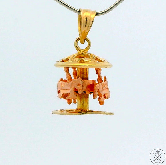 Vintage 14k Yellow Gold Merry-Go-Round Pendant