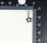 10k White Gold Drop Pendant with Black and White Diamonds Snowflake